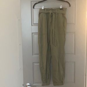 Green Twill Utility Joggers